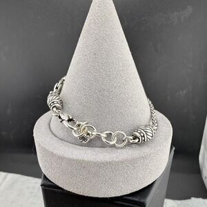Brighton Bracelet Silver Tone Chain Signed 8"